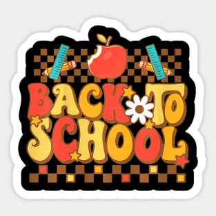 Groovy Teacher Vibes Elementary Welcome Back To School Sticker